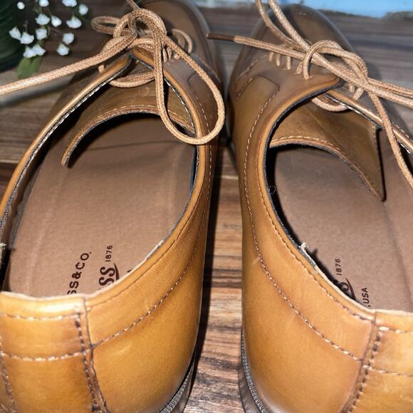 G.H. Bass & Co. Leather Oxford Dress Shoes Size 11.5M Tan Cognac Brown Cap Toe main image 9